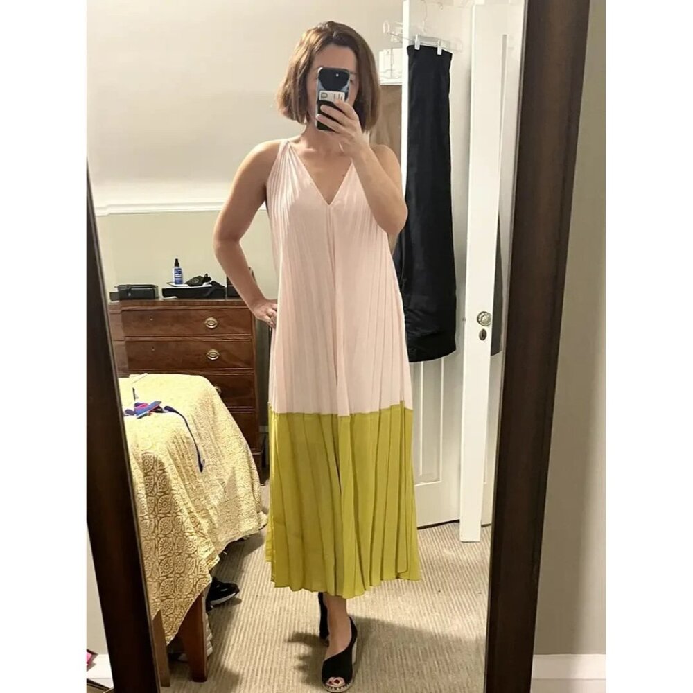 Tome Watercolor Pleated Two-Tier Dress Size S - Picture 4 of 15